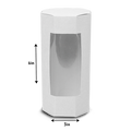 Cylindrical Box with see through window - 6x3" - White