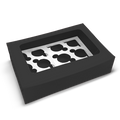 Cupcake Box for 12 With Window - 12x9x3" - Black