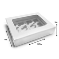 Cupcake Box for 12 With Window - 12x9x3" - White