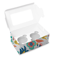 Rectangle Bakery Box for 2 Cupcake, Tea Cake, Plum Cake - 7x4x3" - Exotic Flora