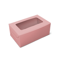 Rectangle Bakery Box for 2 Cupcake, Tea Cake, Plum Cake - 7x4x3" - Pink