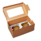 Rectangle Bakery Box for 2 Cupcake, Tea Cake, Plum Cake - 7x4x3" - Kraft
