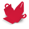 Wrap Style Favor Box - 8x8x3.5CM - Red Hearts