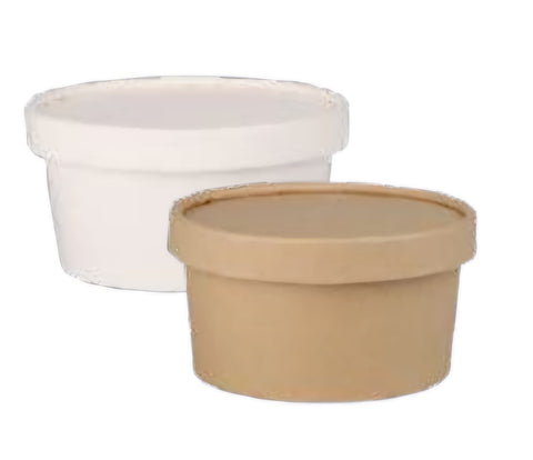 White & Kraft Paper Tubs (Wholesale)