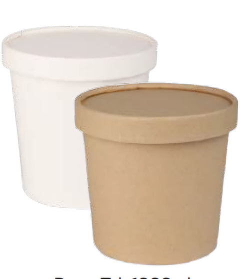 White & Kraft Paper Tubs (Wholesale)