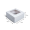 Square Box with window for 4 Cupcakes/Small Cakes - 6x6x3" - White