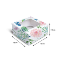 Square Box with window for 4 Cupcakes/Small Cakes - 6x6x3" - Floral