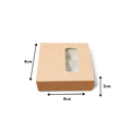 Sliding/Chocolate Box for 4 - 8x8x3cm - Kraft
