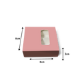 Sliding/Chocolate Box for 4 - 8x8x3cm - Pink