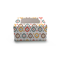 Square Box with window for 4 Cupcakes/Small Cakes - 6x6x3" - Multicolour Ikkat