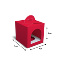 Small Handle Favour/Gift Box - 3.5x3.5x3.5" - Red