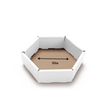 Hexagonal Kraft Cake Box with White Closure - 10" base