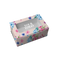 Rectangle Bakery Box for 2 Cupcake, Tea Cake, Plum Cake - 7x4x3" - Pink Blossom
