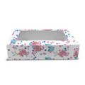 Cupcake Box for 12 With Window - 12x9x3" - Colourful Blossom