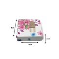 Sliding/Chocolate Box for 4 - 8x8x3cm - Colourful Blossom