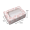 Cupcake Box for 6 - 9x6x3" - Pink Ornamental