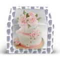Cake Box with Wide Window - 8x8x8 Inches - Paisley Print