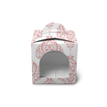 Small Handle Favour/Gift Box - 3.5x3.5x3.5" - Pink Ornamental