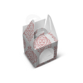 Small Handle Favour/Gift Box - 3.5x3.5x3.5" - Pink Ornamental