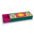 Sliding/Chocolate Box for 12 - 25x8x4cm - Tropical Green Jharokha Box